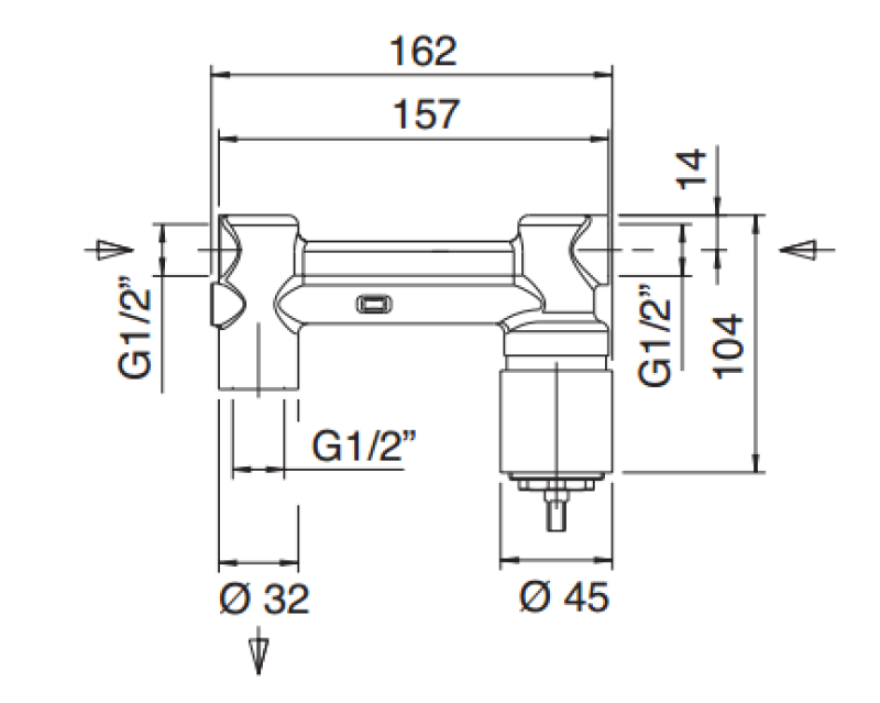 Zazzeri wastafelkraan inbouwdeel chroom 2900B113A00CRCR
